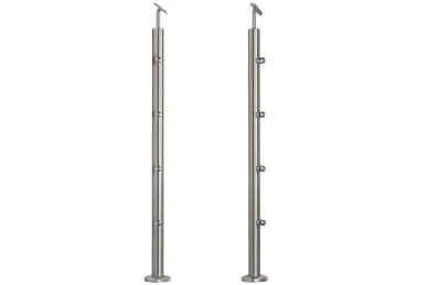 PSG N31.1606.4BS Słupek środkowy fi 42,4x960mm, 4 uchwyty przelotowe rurki fi 12mm, moc.w podłogę (aisi304, syst.42,4, satyna)