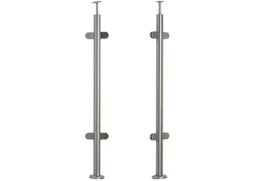 PSG N31.1899.4BS Stainless steel middle balustrade post – fi 42.4x1060/1102.4 mm/ 4 glass clamps, brushed