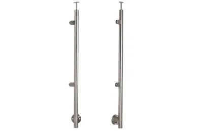 PSG N31.1910.4BS End post left fi 42.4x1230mm, 2 glass clamps, side mounting (AISI 304, 42.4 system, satin)
