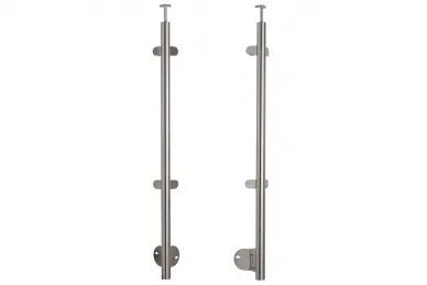 PSG N31.3049.4BS Słupek narożny fi 42,4x1230mm, 4 uchwyty do szkła, moc.boczne (aisi304, syst.42,4, satyna)