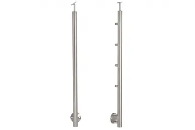 PSG N31.4246.4BS Middle post fi 42.4x1130mm, 4 crossbar holders for fi 12mm tubes, side mounting on the crossbar side (AISI 304, 42.4 system, satin)