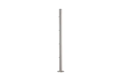 PSG N31.B1606.4BS Middle balustrade post, bare fi 42.4 x 881mm - 4 holes with M6 thread, floor mounting, satin