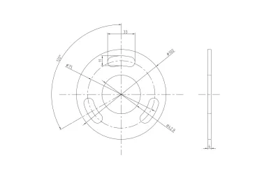 PSG N31.B1609.4BS Corner balustrade post fi 42.4 x 881 mm - bare. AISI 304, 8 holes with M6 thread, floor mounting, satin