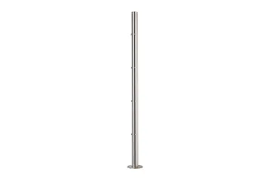 PSG N31.B1620.4BS Corner balustrade post fi 42.4 x 981 mm - bare, 8 holes with M6 thread, floor mounting, satin