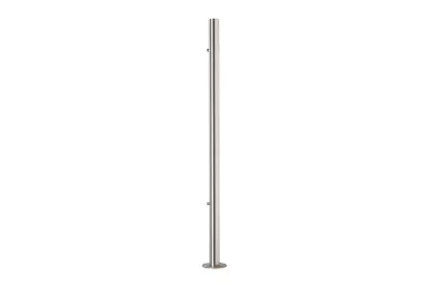 PSG N31.B1893.4BS Słupek balustradowy końcowy fi 42,4 x 981 mm - nieuzbrojony, aisi304, 2 otwory z gwintem M8, mocowanie w podłogę, satyna