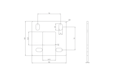 PSG N31.B2465.4ES Słupek końcowy 40x40x981mm, 2 otwory z gwintem M8, moc.w podłogę (aisi304, syst.40x40, satyna)