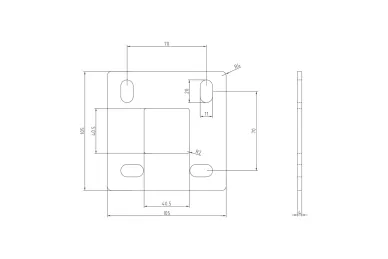 PSG N31.B2469.4ES Middle post 40x40x981mm, 4 holes with M8 thread, floor mounting (AISI 304, 40x40 system, satin)