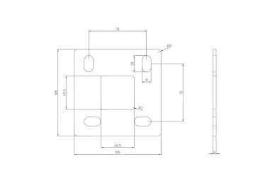 PSG N31.B2471.4ES Słupek narożny 40x40x981mm, 4 otwory z gwintem M8, moc.w podłogę (aisi304, syst.40x40, satyna)