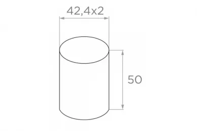 PSG N41.1101.4US Zakończenie pochwytu drewnianego 42,4x2x50mm (aisi304, syst.42,4, satyna)