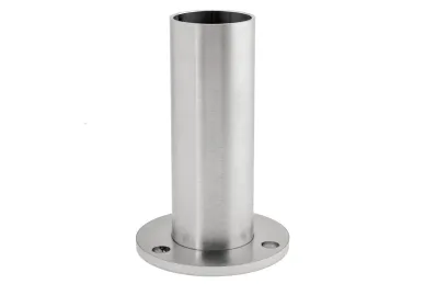 PSG N41.2101.4US Podstawa słupa drewnianego 42,4x2x120mm, z podstawą montaż. fi 80x5mm, 3 otw.montaż fi 9mm (aisi304, syst.42,4, satyna)
