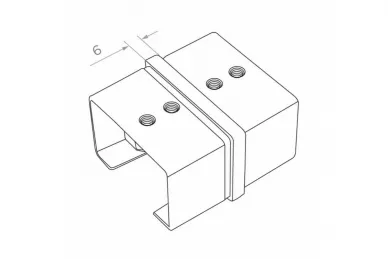 PSG N52.1003.4XS Łącznik prosty pochwytu nakładanego na szkło 40x40x1,5xH6mm (aisi304, syst.40x40, satyna)