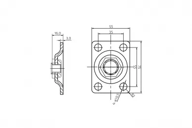 PSG N61.P112.4UR Piastra per cerniera regolabile M12 con piastra