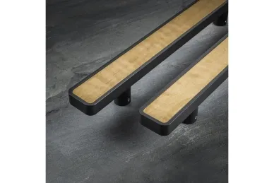 PSG N64.P8DP90500.AUM Double-sided rectangular handrail 90°, aluminum, black, 50x489mm (universal, painted+wood)