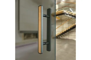 PSG N64.P8DP90500.AUM Double-sided rectangular handrail 90°, aluminum, black, 50x489mm (universal, painted+wood)