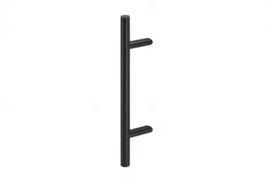 PSG N64.PJO45500.4UM.M Single-sided round door handrail, 45° mounting - 300 x 500 mm, black (AISI 304, universal, painted)