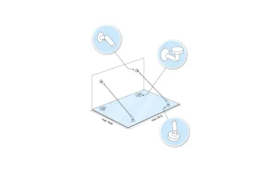 PSG N75.3Z12.4US Glass canopy system M12, 3-piece, for 12 mm dia. tie rod, glass 8-17.52mm (AISI304, universal, satin)