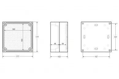 Pulsar AWB171711 ABS Enclosure 170x170x110, waterproof with plastic screws closing and base board