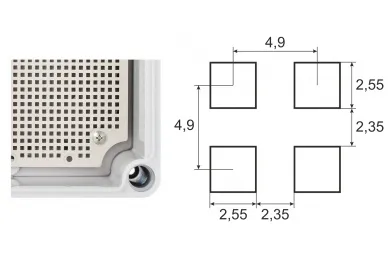 Pulsar AWB382813 ABS Enclosure 380x280x130, waterproof with plastic screws closing and base board