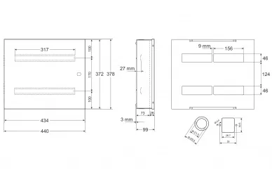 Pulsar AWO584P 2x2 DIN Rail enclosure