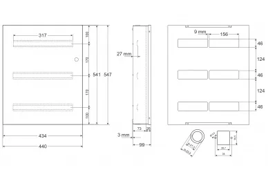 Pulsar AWO585P 2x3 DIN Rail enclosure