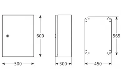 Pulsar AWOH506030 Metal enclosure with mounting plate AWOH506030 IP66 500x600x300