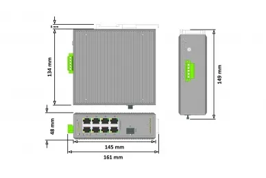 Pulsar ISFE98 Industrial PoE switch ISFE98 2,5/10G (8xPoE, 1xSFP)