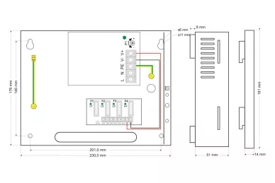 Pulsar PSDC04122T Alimentazione switching 12V 2A (fusibili 4x0,5A)