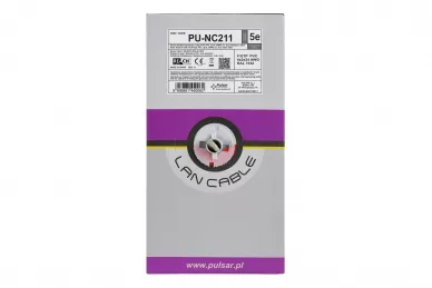 Pulsar PU-NC211 Shielded twisted pair wire, F/UTP, PVC, cat 5e, 24AWG, Cu, Eca, 305m (indoor)