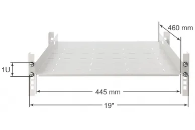 Pulsar RAPD-1U460-G Półka doczołowa 1U z podporą tylną, do szaf RACK 19’’ 445x460, szara