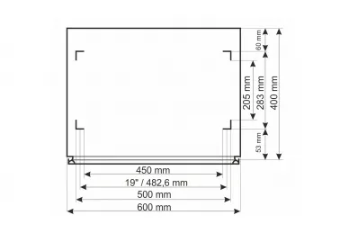 Pulsar RK1264-G 12U / 19” RACK cabinet, wall mounted, vandal-resistant, grey, 600x400