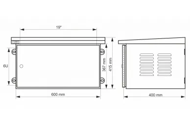 Pulsar RK664-G Szafa RACK 6U / 19” wisząca wandaloodporna 600x400 szara
