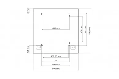 Pulsar RS4288P 42U RACK server cabinet with perforated door, floor standing, ready to assemble 800x800