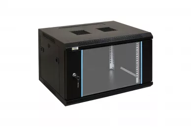 Pulsar RW664 RACK 19'' 6U 450mm schwarz mit Glastür, montiert