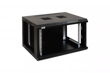 Pulsar RW664 RACK 19'' 6U 450mm schwarz mit Glastür, montiert