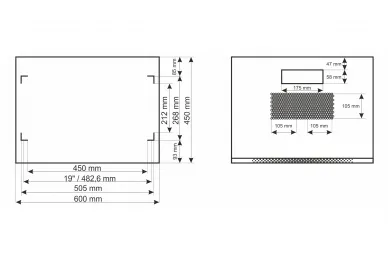 Pulsar RWA1264-G 12U / 19” RACK cabinet, wall mounted, ready to assemble, grey, 600x450