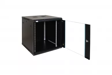 Pulsar RWA1266 Baie 19'' RACK 12U 600mm noir avec porte vitrée pour assemblage