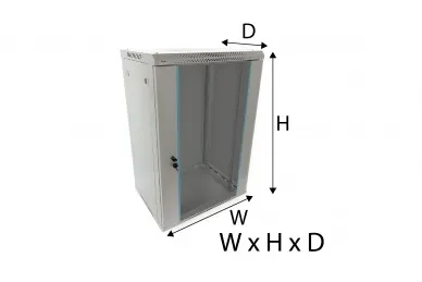 Pulsar RWA1864-G Szafa RACK 18U /19” wisząca do złożenia 600x450 szara