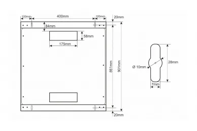 Pulsar RWA1866-B Szafa RACK 18U /19” wisząca do złożenia 600x600 czarna