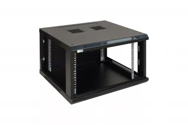 Pulsar RWA666 6U 19'' Fixed Wallmount Cabinet glass front door D: 600mm black to assemble