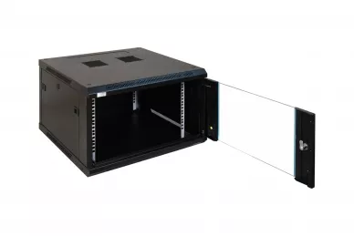 Pulsar RWA666 RACK 19'' 6U 600mm schwarz mit Glastür zur Montage