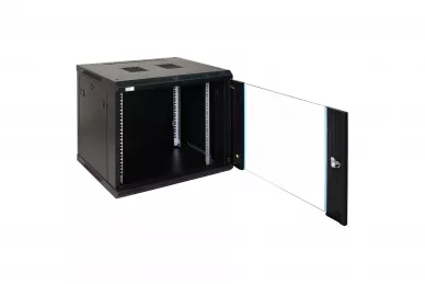 Pulsar RWA964 19'' 9U Rackschrank 450mm schwarz mit Glastür zur Montage