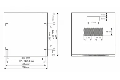 Pulsar RWA966-G 9U / 19” RACK cabinet, wall mounted, ready to assemble, grey, 600x600