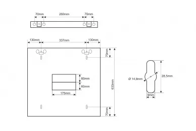 Pulsar RWDA1265-G Szafa RACK 12U / 19” wisząca do złożenia podwójna 600x550 szara