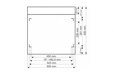 Pulsar RWDA465-G 4U / 19” RACK cabinet, double section, wall mounted, ready to assemble, grey, 600x550