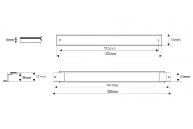Pulsar TH35-132 TH35 (DIN) rail kit, width 132mm