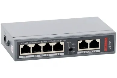 Pulsar USF64P Ultralink FastEthernet Switch, 4xPoE , 2xUpLink
