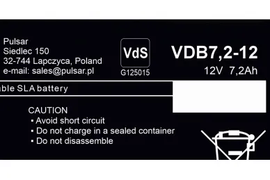Pulsar VDB7,2-12 7,2Ah/12V VDB battery