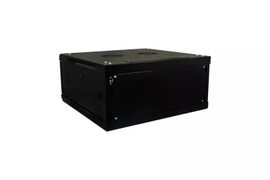 RACK 19'' 4U 600mm schwarz mit Glastür zur Montage