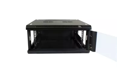 RACK 19'' 4U 600mm schwarz mit Glastür zur Montage
