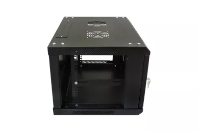 RACK 19'' 6U 450mm schwarz mit Glastür zur Montage